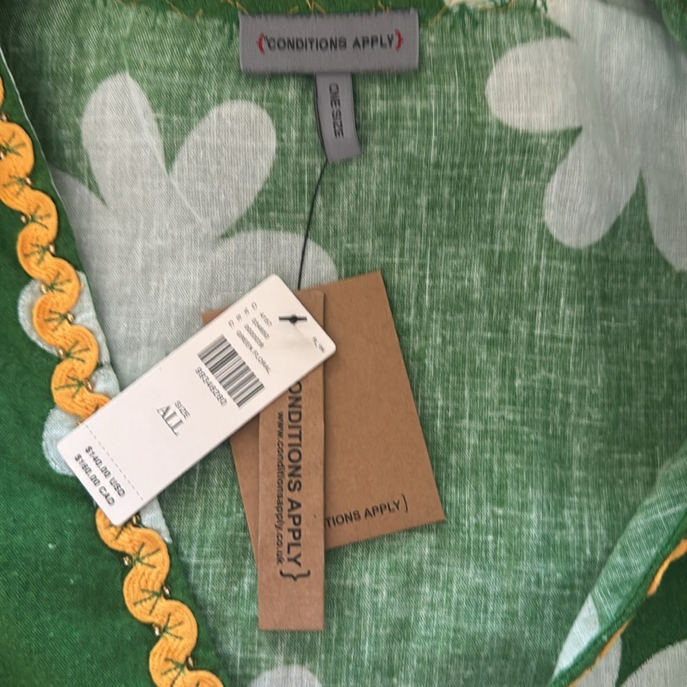 Anthropologie Green Floral Swim Coverup - Picture 6 of 7